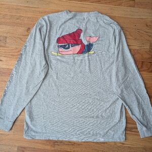 Vineyard Vines Heather Gray Crewneck Men's Long Sleeve Shirt Size M